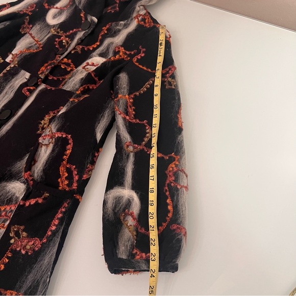 BELLA BLUE Abstract Embroidered Wool Blend Statement Coat - Picture 13 of 16